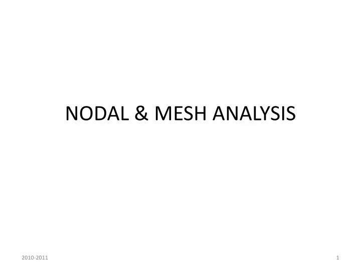 nodal mesh analysis