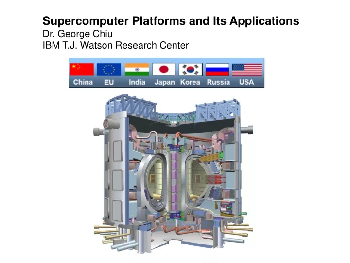 supercomputer platforms and its applications