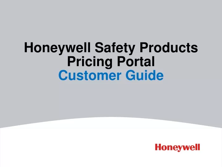 honeywell safety products pricing portal customer guide