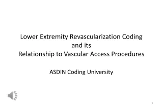 Lower Extremity Revascularization Coding  and its Relationship to Vascular Access Procedures