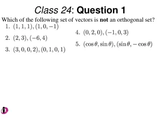 Class 24 :  Question 1