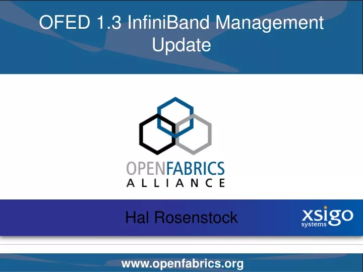 ofed 1 3 infiniband management update