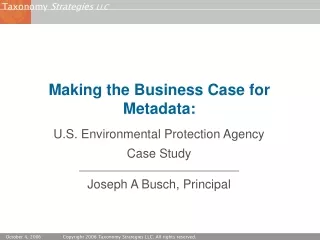 Making the Business Case for Metadata: