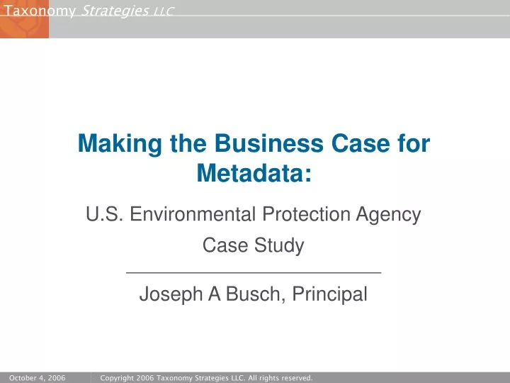 making the business case for metadata