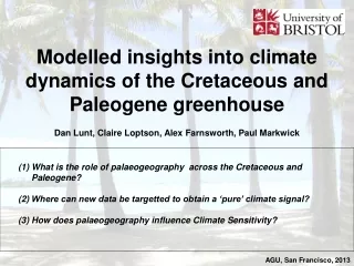 What is the role of palaeogeography  across the Cretaceous and Paleogene?