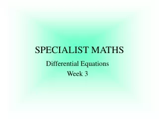 SPECIALIST MATHS