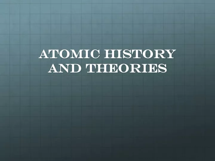 atomic history and theories