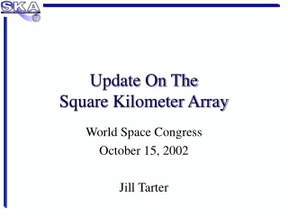 Update On The Square Kilometer Array