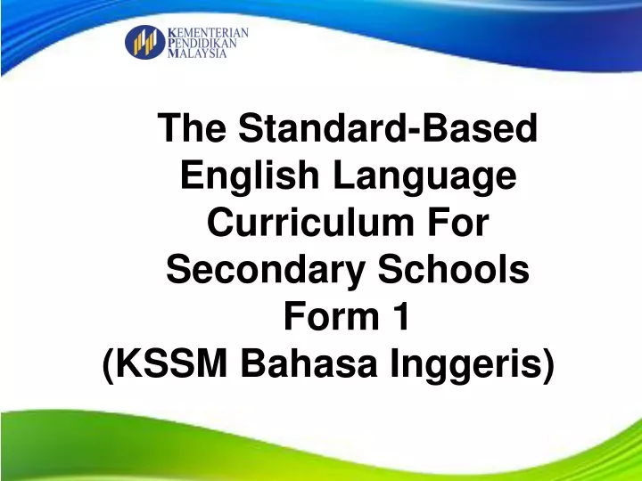 the standard based english language curriculum