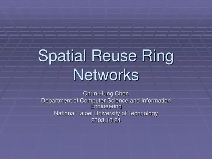 spatial reuse ring networks