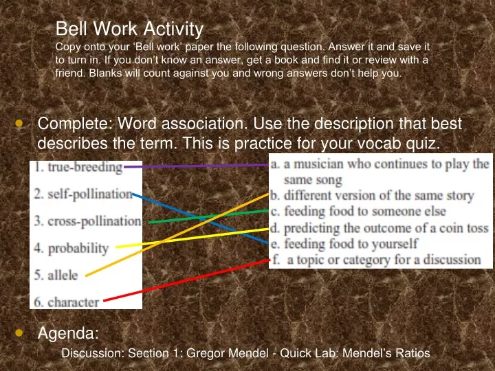 bell work activity copy onto your bell work paper