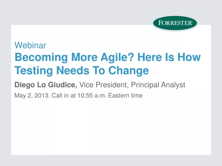 webinar becoming more agile here is how testing needs to change
