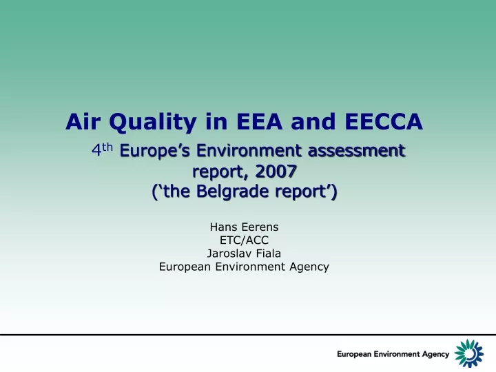 air quality in eea and eecca 4 th europe