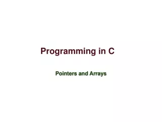 Programming in C