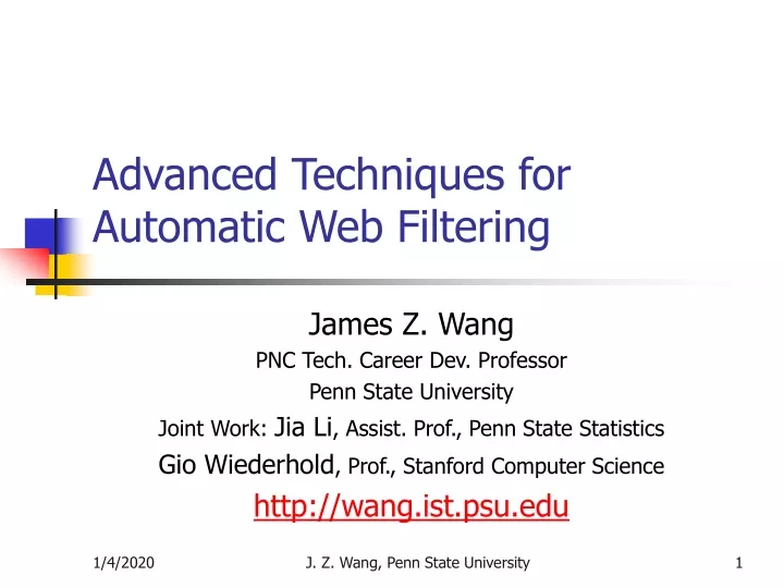 advanced techniques for automatic web filtering