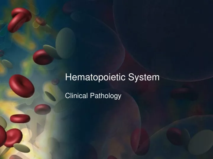 hematopoietic system