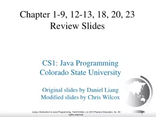 Chapter 1-9, 12-13, 18, 20, 23 Review Slides