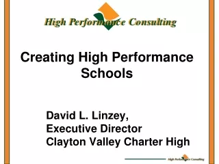 Creating High Performance Schools