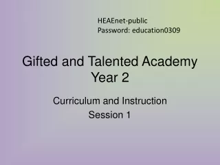 Gifted and Talented Academy Year 2