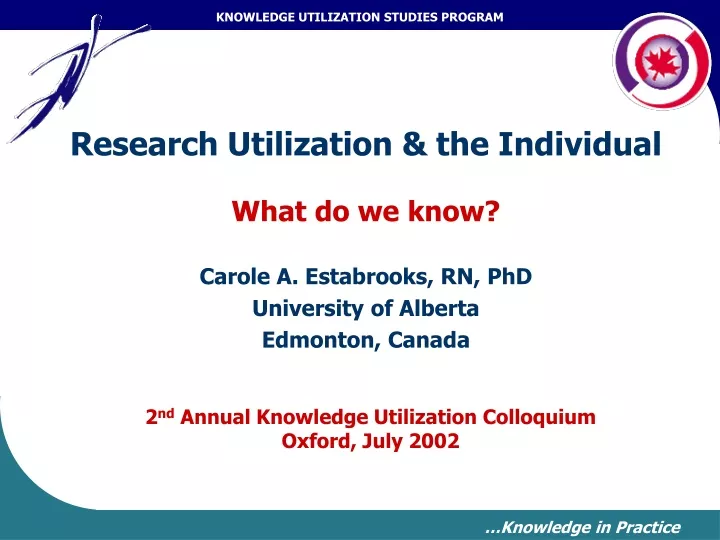 research utilization the individual what