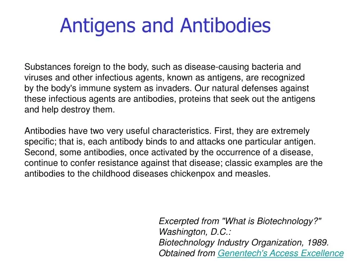 antigens and antibodies