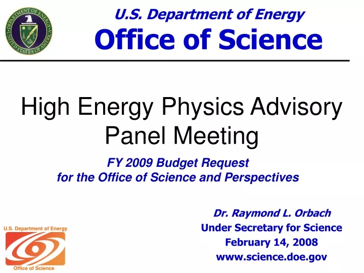 high energy physics advisory panel meeting