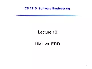 Lecture 10 UML vs. ERD