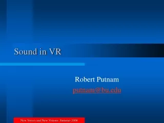 Sound in VR