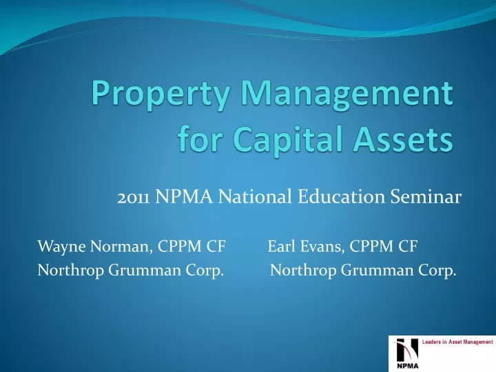 property management for capital assets