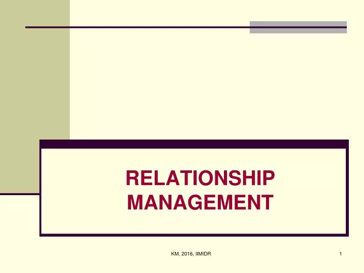 relationship management