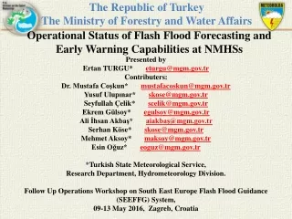 Operational Status of Flash Flood Forecasting and Early Warning Capabilities at NMHSs