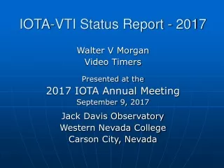 IOTA-VTI Status Report - 2017