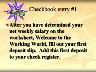 Checkbook entry #1
