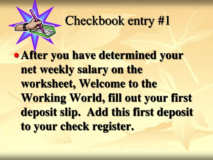 checkbook entry 1