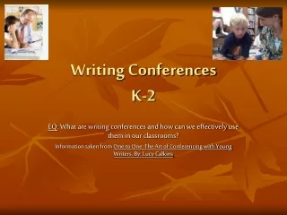 Writing Conferences K-2