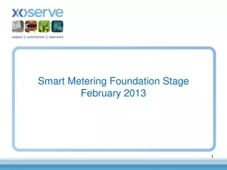 Smart Metering Foundation Stage  February 2013