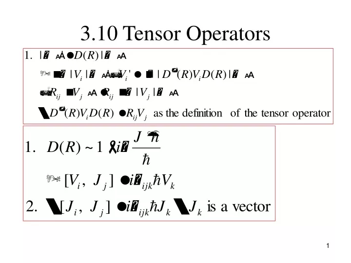 3 10 tensor operators