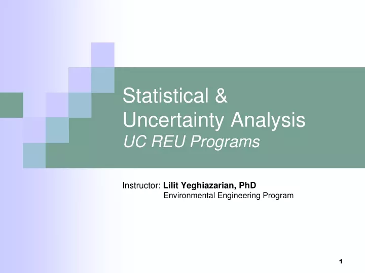 statistical uncertainty analysis uc reu programs