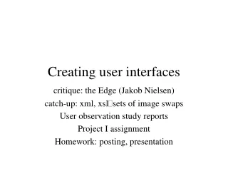 Creating user interfaces