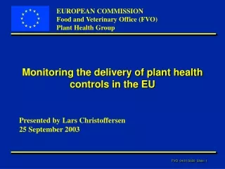 Monitoring the delivery of plant health controls in the EU