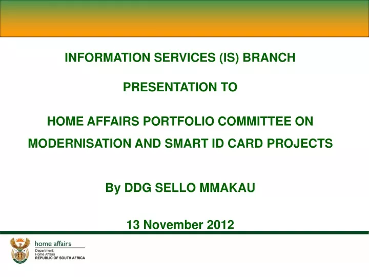information services is branch presentation