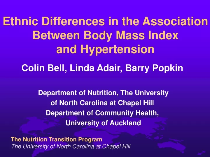 ethnic differences in the association between body mass index and hypertension