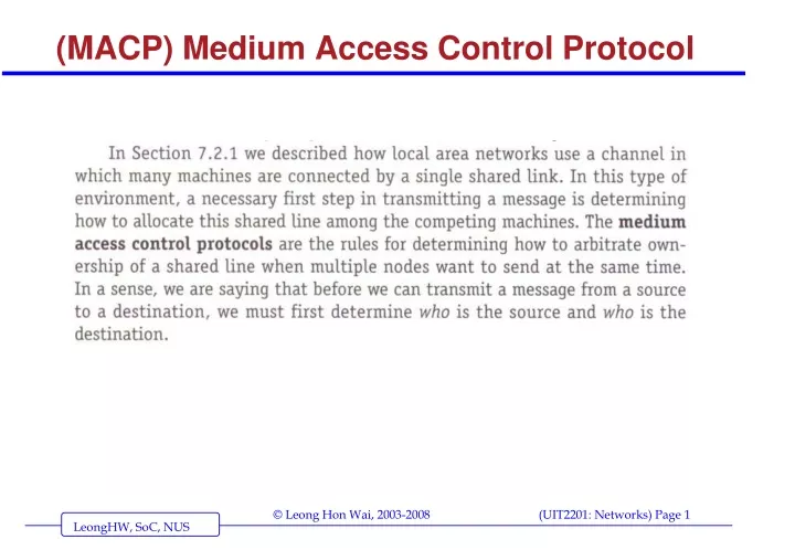 macp medium access control protocol