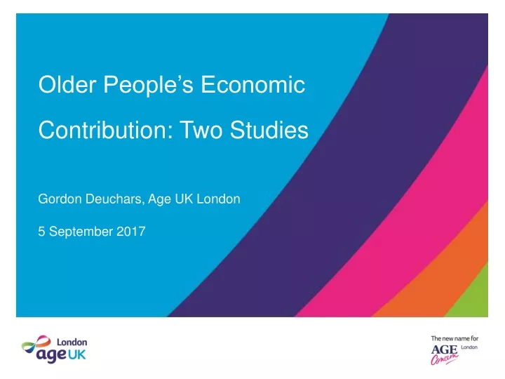 older people s economic contribution two studies
