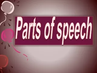 Parts of speech