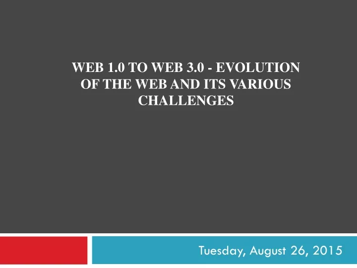 web 1 0 to web 3 0 evolution of the web and its various challenges