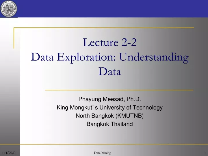 lecture 2 2 data exploration understanding data