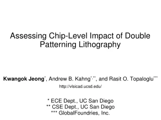 Assessing Chip-Level Impact of Double Patterning Lithography