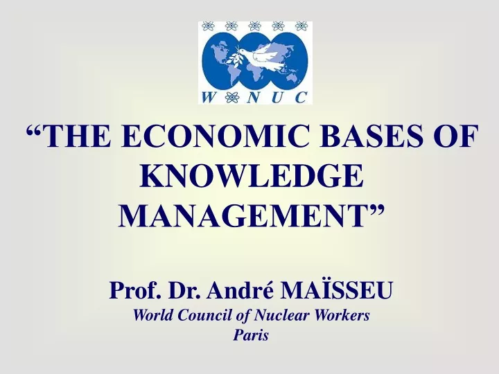 the economic bases of knowledge management prof