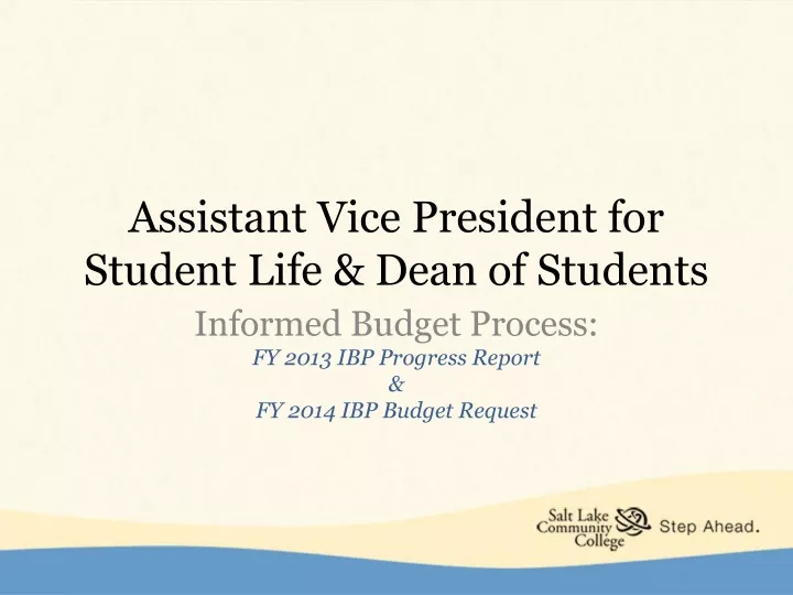 assistant vice president for student life dean of students